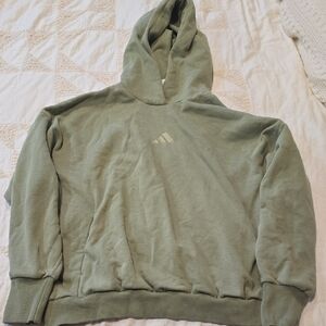 adidas Sage Green Pullover Hoodie with Logo
